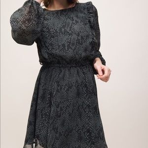 Dynamite - Blue Snakeskin Print Dress